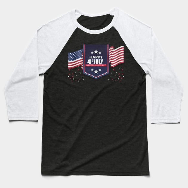 4th of July - Independence Day Baseball T-Shirt by Equal Design